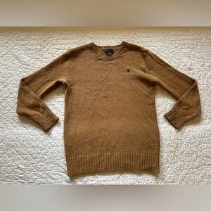POLO Ralph Lauren Tan/Brown Cotton-Wool Blend Sweater L Large 14-16